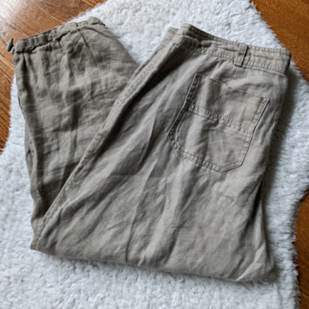 LA vita 100% linen Capri pants shorts 6